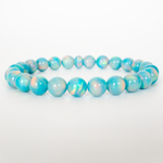 Teal Rainbow Opalescence Beaded Bracelet - New Design