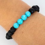 Turquoise Opal & Lava Stone Beaded Bracelet