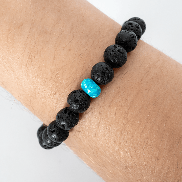Turquoise Opal & Lava Stone Beaded Bracelet - The Opal Dealer