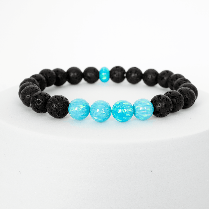 Turquoise Opal & Lava Stone Beaded Bracelet - The Opal Dealer