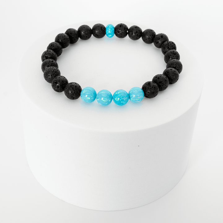 Turquoise Opal & Lava Stone Beaded Bracelet - The Opal Dealer