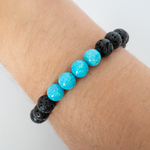 Turquoise Opal & Lava Stone Beaded Bracelet