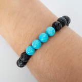 Turquoise Opal & Lava Stone Beaded Bracelet - New Design