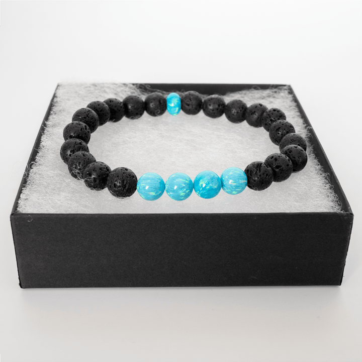 Turquoise Opal & Lava Stone Beaded Bracelet - The Opal Dealer