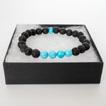 Turquoise Opal & Lava Stone Beaded Bracelet - New Design