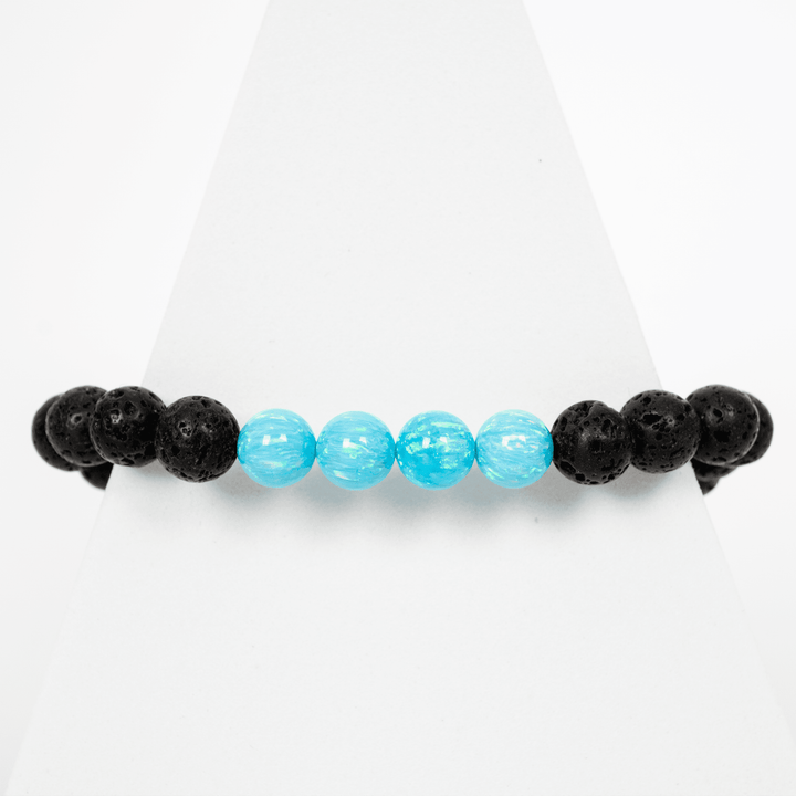 Turquoise Opal & Lava Stone Beaded Bracelet - The Opal Dealer