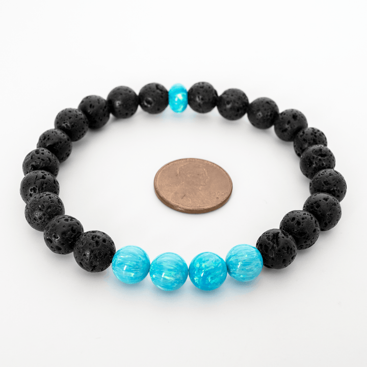 Turquoise Opal & Lava Stone Beaded Bracelet - The Opal Dealer