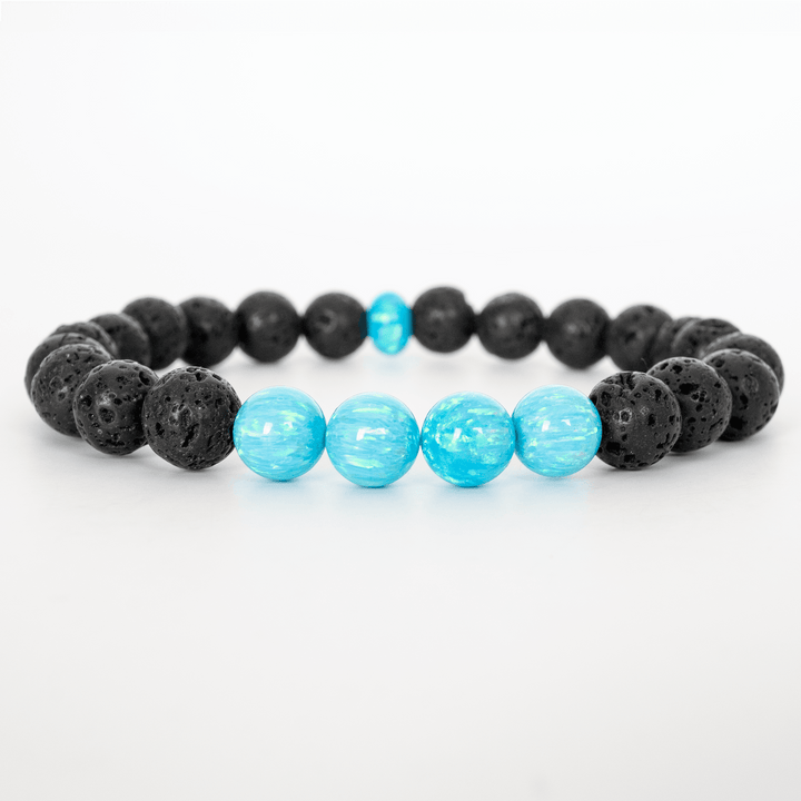 Turquoise Opal & Lava Stone Beaded Bracelet - The Opal Dealer