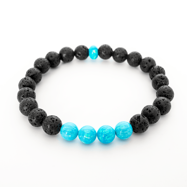Turquoise Opal & Lava Stone Beaded Bracelet - The Opal Dealer