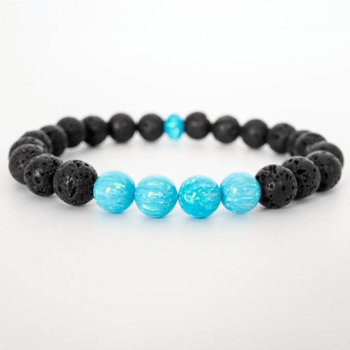 Turquoise Opal & Lava Stone Beaded Bracelet - The Opal Dealer