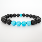 Turquoise Opal & Lava Stone Beaded Bracelet
