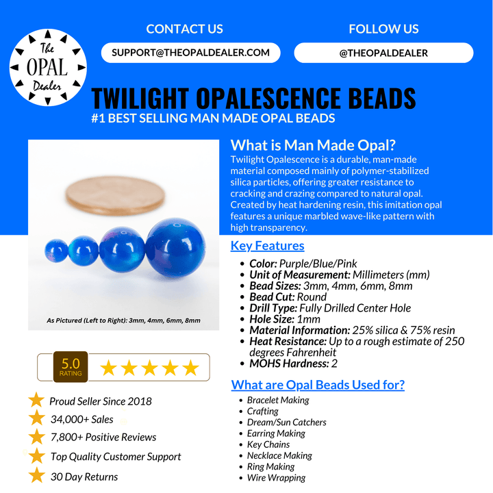 Twilight Opalescence Craft Beads - The Opal Dealer