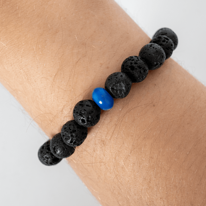 Twilight Opalescence & Lava Stone Beaded Bracelet - The Opal Dealer