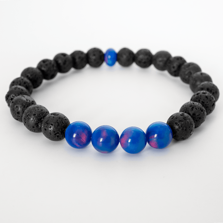 Twilight Opalescence & Lava Stone Beaded Bracelet - The Opal Dealer