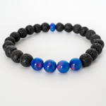 Twilight Opalescence & Lava Stone Beaded Bracelet