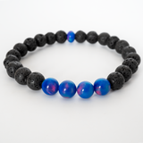 Twilight Opalescence & Lava Stone Beaded Bracelet