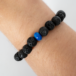 Twilight Opalescence & Lava Stone Beaded Bracelet