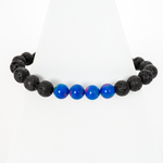 Twilight Opalescence & Lava Stone Beaded Bracelet