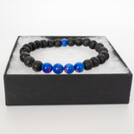 Twilight Opalescence & Lava Stone Beaded Bracelet