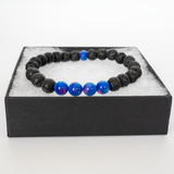 Twilight Opalescence & Lava Stone Beaded Bracelet