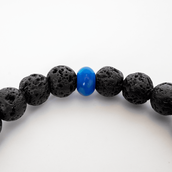 Twilight Opalescence & Lava Stone Beaded Bracelet - The Opal Dealer