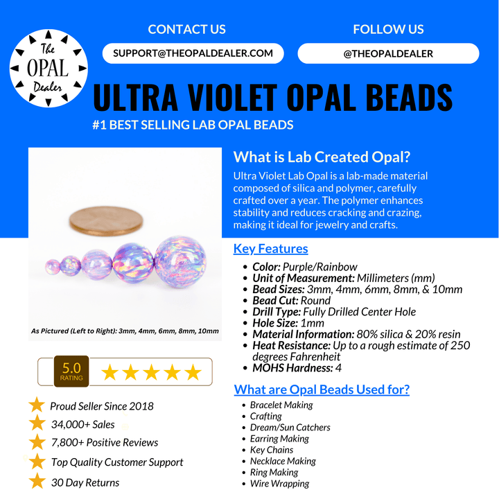 Ultra Violet Opal Craft Beads - The Opal Dealer