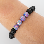 Ultra Violet Opal & Lava Stone Beaded Bracelet