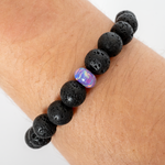 Ultra Violet Opal & Lava Stone Beaded Bracelet