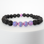 Ultra Violet Opal & Lava Stone Beaded Bracelet
