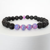 Ultra Violet Opal & Lava Stone Beaded Bracelet