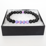Ultra Violet Opal & Lava Stone Beaded Bracelet