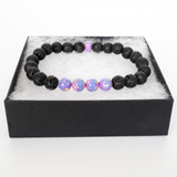 Ultra Violet Opal & Lava Stone Beaded Bracelet