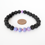 Ultra Violet Opal & Lava Stone Beaded Bracelet