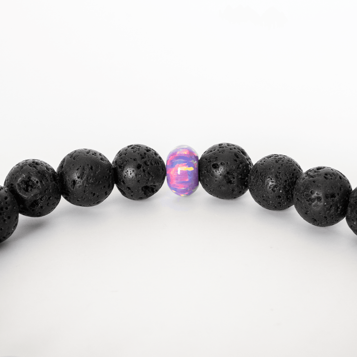 Ultra Violet Opal & Lava Stone Beaded Bracelet - The Opal Dealer