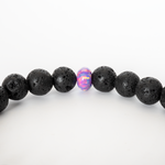 Ultra Violet Opal & Lava Stone Beaded Bracelet