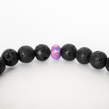 Ultra Violet Opal & Lava Stone Beaded Bracelet