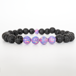Ultra Violet Opal & Lava Stone Beaded Bracelet