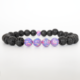 Ultra Violet Opal & Lava Stone Beaded Bracelet