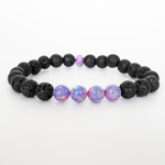 Ultra Violet Opal & Lava Stone Beaded Bracelet