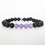 Ultra Violet Opal & Lava Stone Beaded Bracelet