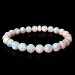 White Rainbow Opalescence Beaded Bracelet