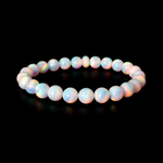 White Rainbow Opalescence Beaded Bracelet