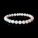 White Rainbow Opalescence Beaded Bracelet - New Design