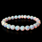 White Rainbow Opalescence Beaded Bracelet