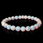 White Rainbow Opalescence Beaded Bracelet - New Design