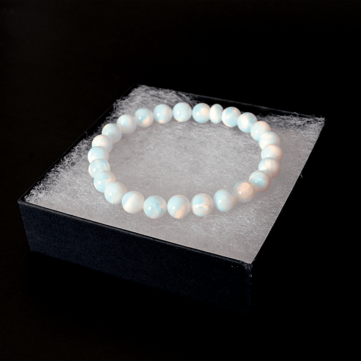 White Rainbow Opalescence Beaded Bracelet - The Opal Dealer