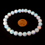 White Rainbow Opalescence Beaded Bracelet