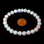 White Rainbow Opalescence Beaded Bracelet - New Design