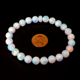 White Rainbow Opalescence Beaded Bracelet