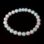 White Rainbow Opalescence Beaded Bracelet